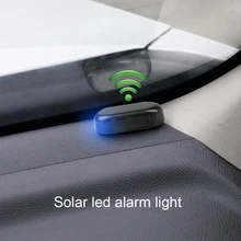 Luz de advertência do diodo emissor de luz do carro luz de alarme do estroboscópio do flash solar para todo o carro anti-roubo piscar lâmpada de simulação 5v com porta de carregamento usb