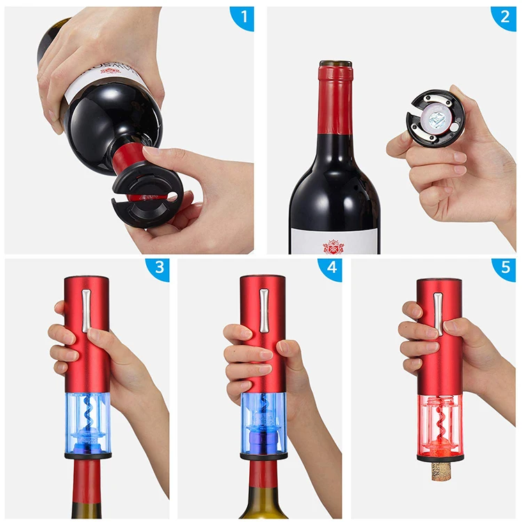 USB Rechargeable Stainless Steel automatic cordless wine bottle opener electric