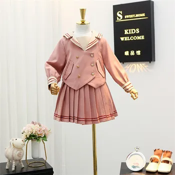 

Girls' suit 2020 new style fashionable autumn college style children's skirt net red children's clothing girl two-piece tide