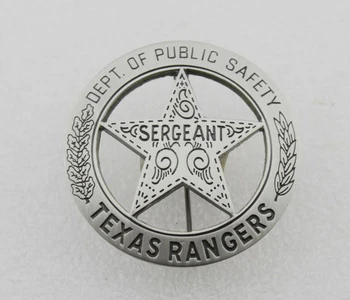 

Classic DEPT. OF PUBLIC SAFETY - SERGEANT TEXAS RANGERS Badge, Replica Movie Prop pin Badge