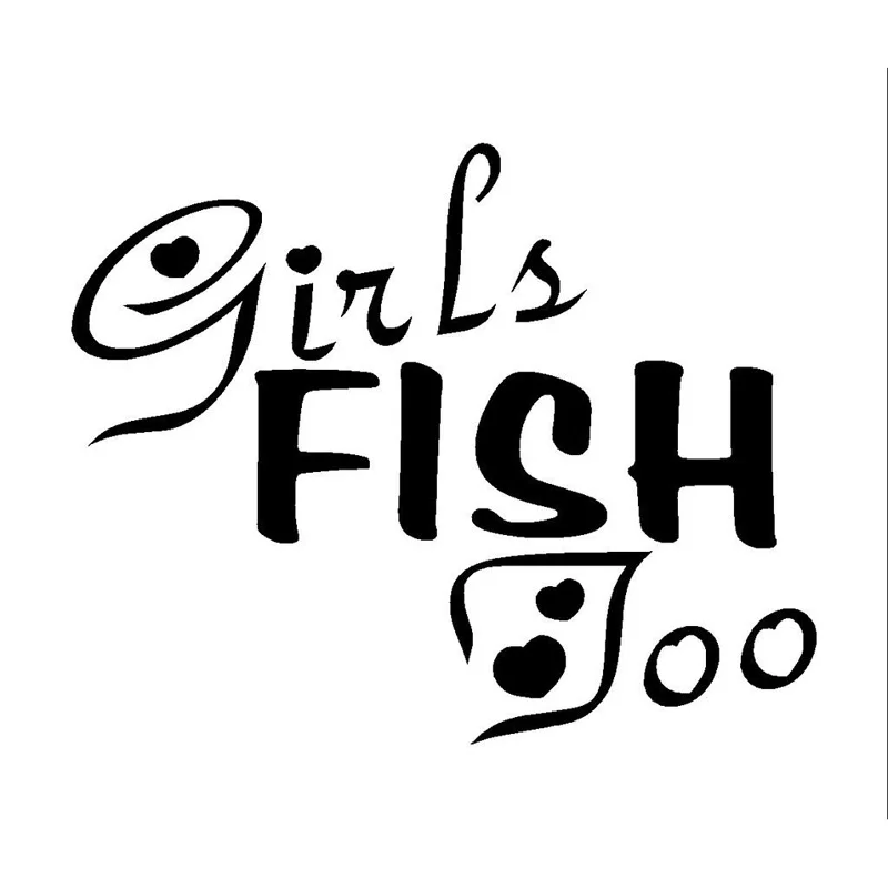 12,4*10 см Девушки Рыба слишком Забавный текст виниловые наклейки на автомобиль Черно-белый A01-000413