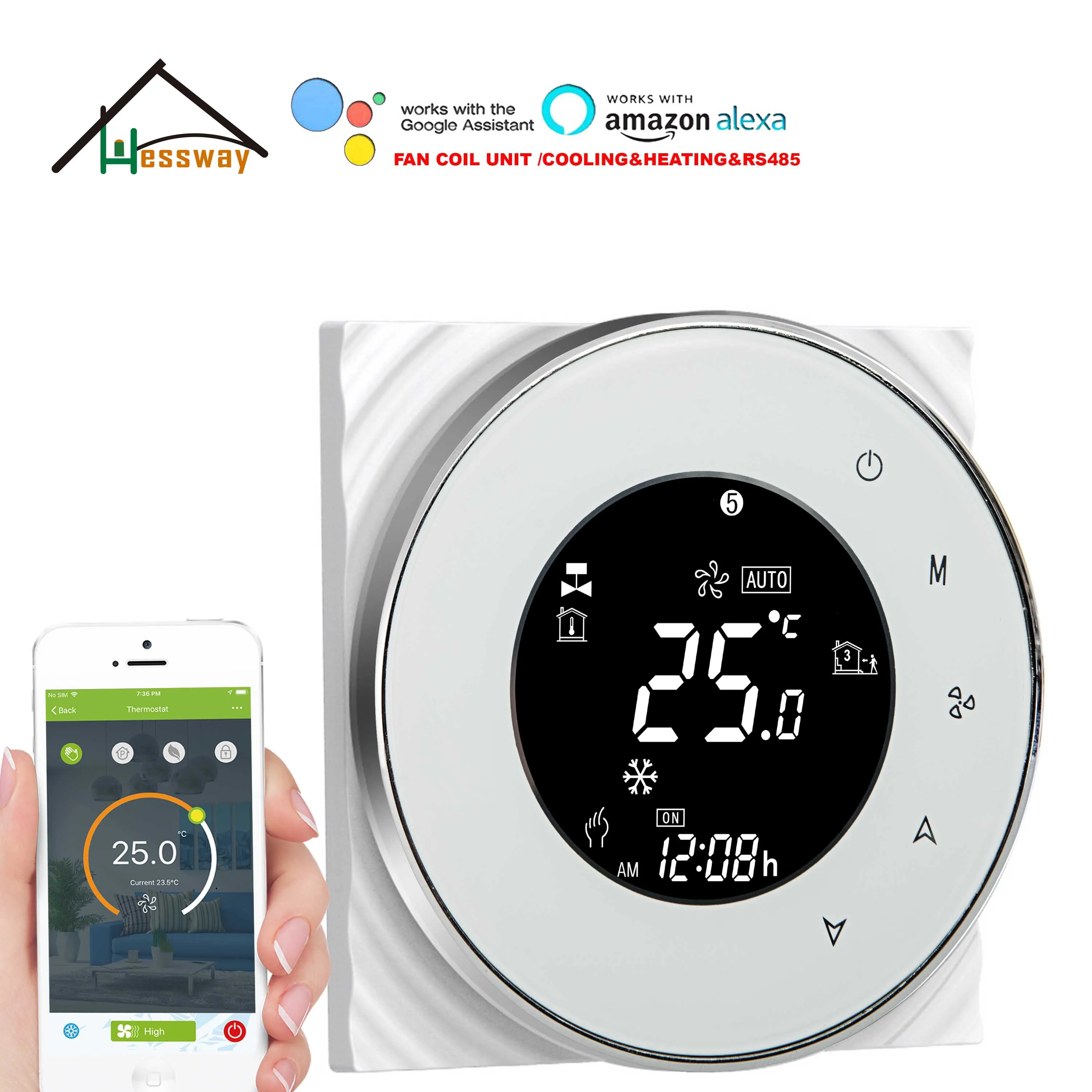 HESSWAY Wi Fi термостат катушка вентилятора RS485 и MODBUS для дистанционного управления