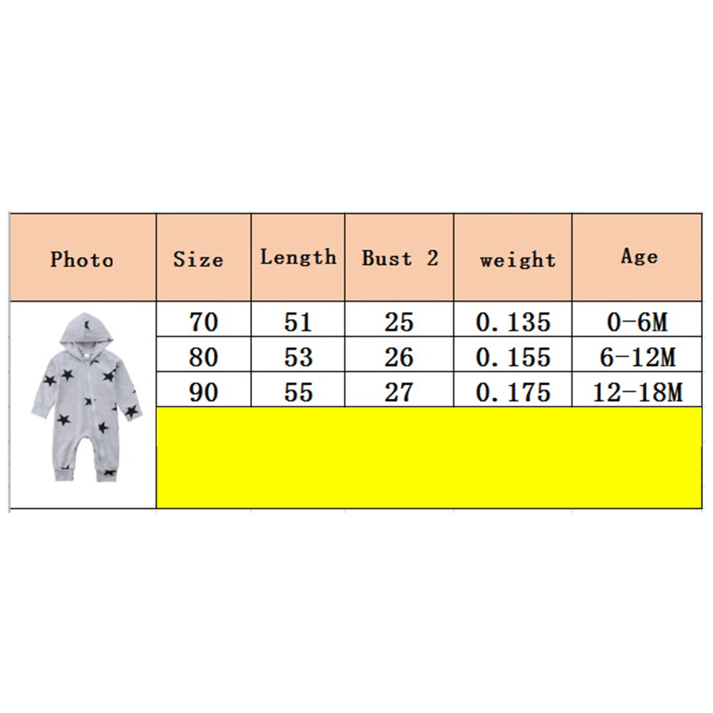 Модный популярный комбинезон для новорожденных девочек и мальчиков со звездами, с капюшоном, на молнии, комбинезоны, красивые комбинезоны для новорожденных
