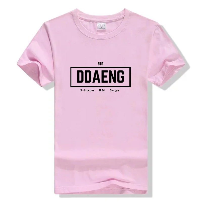 Pink Футболка HJN DDAENG Frame 1-800-Seesaw Suga, корейская модная футболка, Epiphany Idol Taehyung JUNGKOOK Jimin Jhope RM Jin - Цвет: Pink