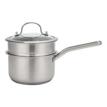

0.5L Heating Milk Soup Pot Stockpot Sauce Pan Kitchen Cookware With Lid Steamer Stainless Steel Heating Milk Pan Melting Pot
