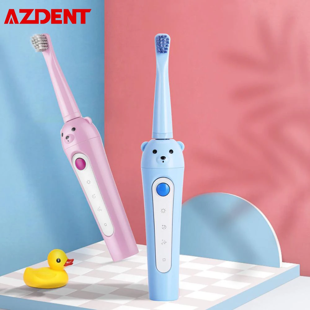 Электрическая зубная щетка AZDENT для детей перезаряжаемая USB Bear мальчиков и