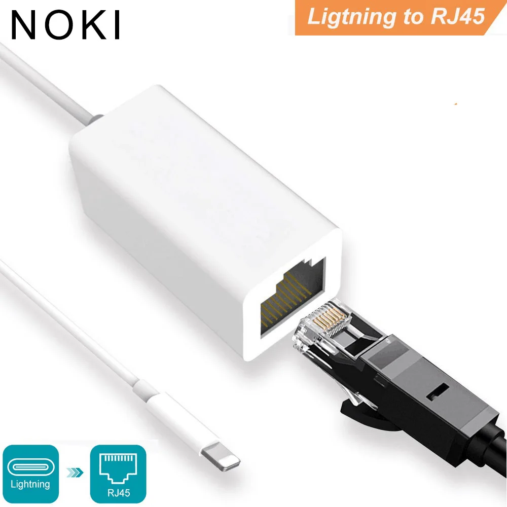 

Adapter for Lightning to RJ45 Ethernet LAN Wired Networrk 100Mbps Network Cable Overseas Travel Compact For iPhone 7/8/7P/8P