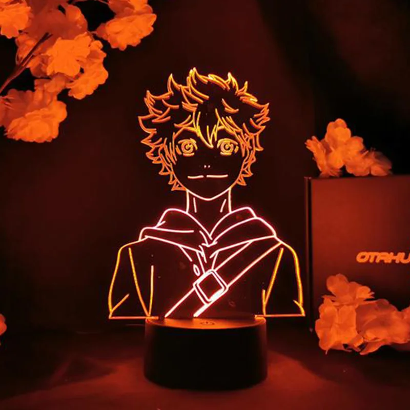 

Haikyuu Shoyo Hinata Figure Acrylic Led Night Light Animefor Kids Bedroom Decor Nightlight Cool Manga Gadget Child Table Lamp