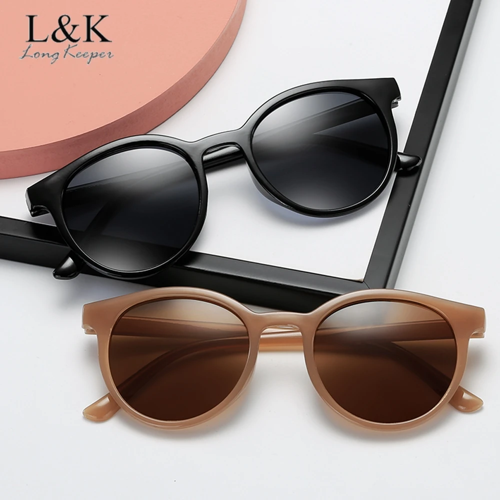 LongKeeper Круглые Солнцезащитные очки женские модные брендовые дизайнерские