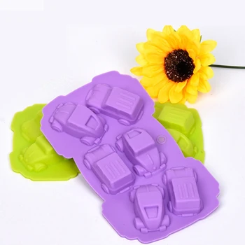 

Silicone Form 1PC Kitchen Accessories Chocolate Molds Cartoon Cars Shape Fondant Cake Soap Molds Pastry Stencils Baking Pan