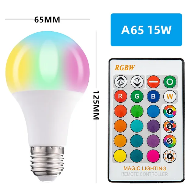 RGB Lamp Bulb LED RGBW  5W/7W/10W/15W/20W Remote Control   Colorful  Changing Home Decorative  Atmosphere  Lamp Bulb 15W