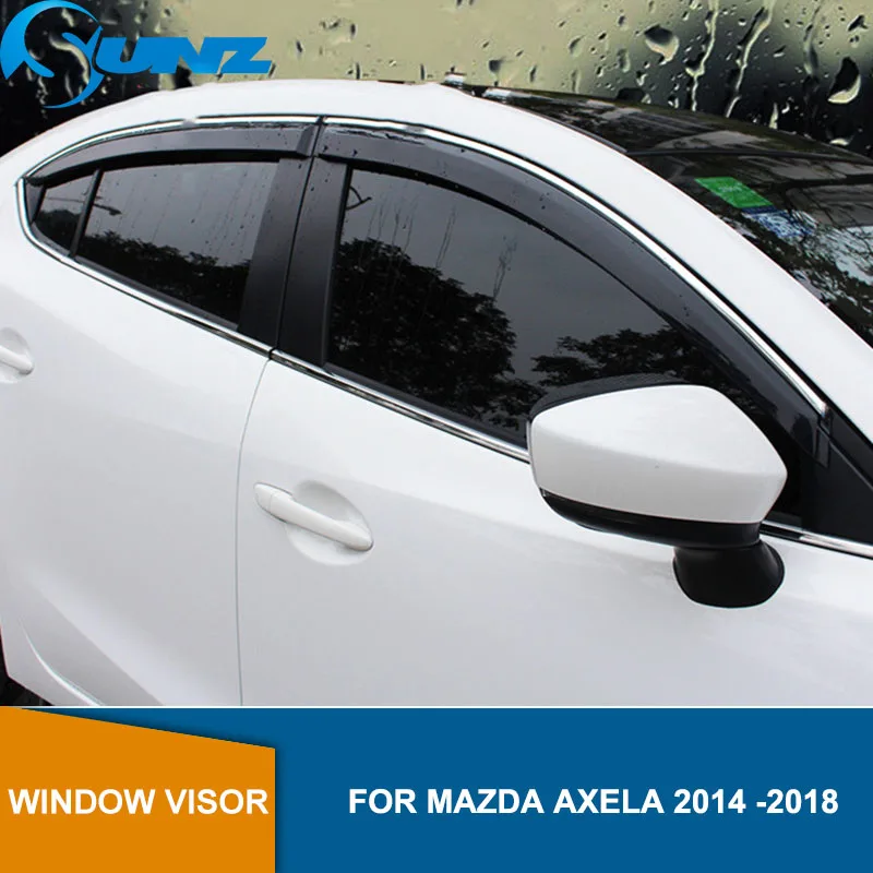 

Side window deflectors For Mazda AXELA 2014 2015 2016 2017 2018 Car door visor protector rain guard accessories Car Styling SUNZ
