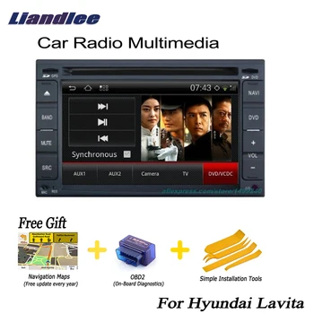 

Liandlee 2 din Car Android GPS Navi Navigation Maps For Hyundai Lavita 2004~2010 Radio CD DVD Player Audio Video Stereo OBD2 TV