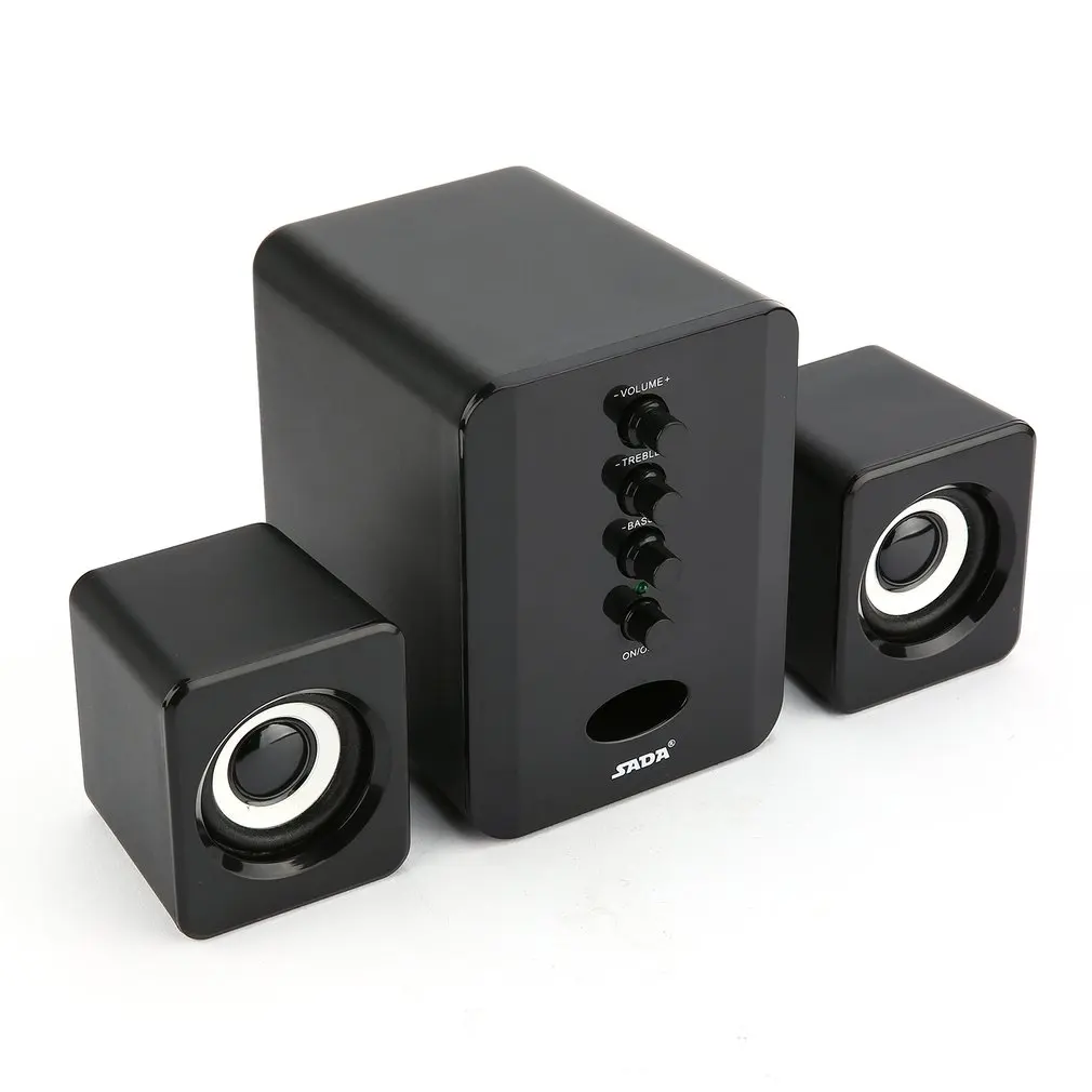 Проводные комбинированные колонки SADA D 202 USB компьютерные бас стерео музыкальный