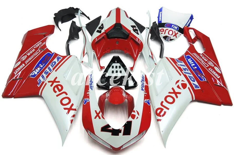 ABS полный обтекатель комплект подходит для DUCATI 848 evo 1098 1198 1098S 2007 2008 2009 2010 2011 2012 набор черный - Цвет: number 41