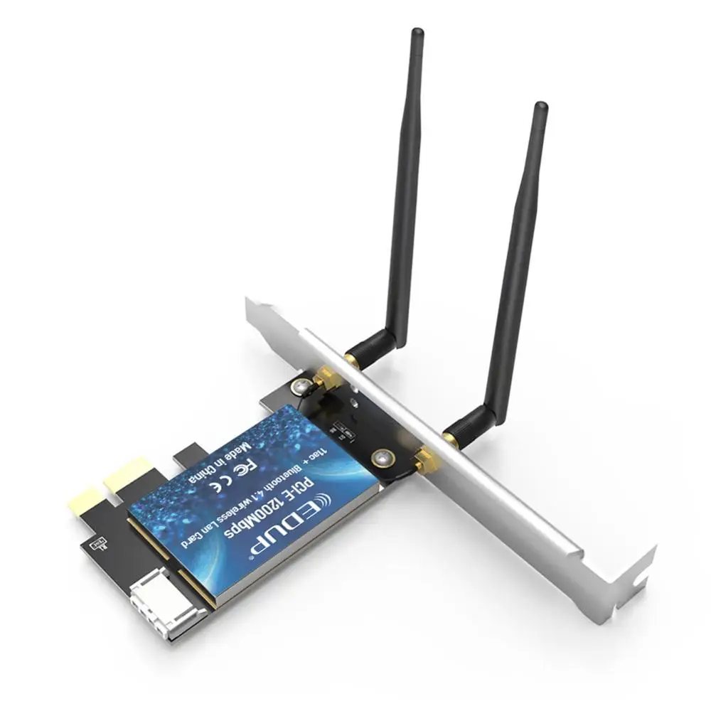 

EDUP 1200Mbps Bluetooth 4.1 Desktop PCIE Wireless Network Card for Win7 /8.1 / 10 WIFI Bluetooth Adapter Network Card