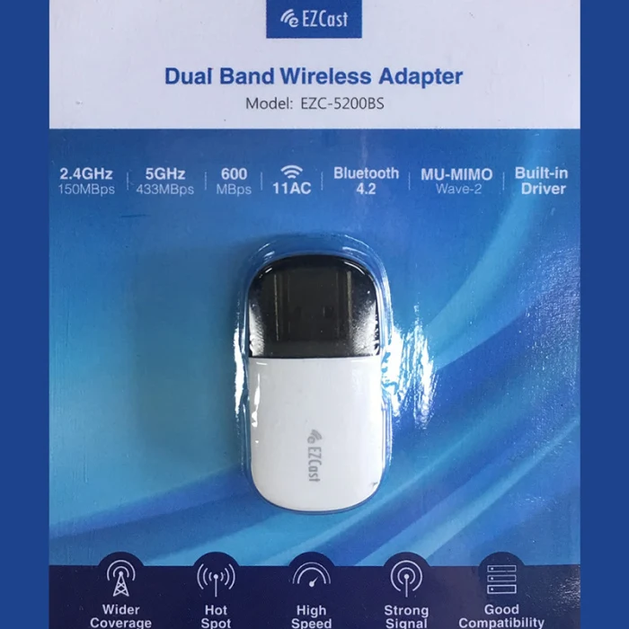 USB мини WiFi адаптер 2,4G/5G двухдиапазонный Bluetooth беспроводной сетевой адаптер для ПК настольный NC99