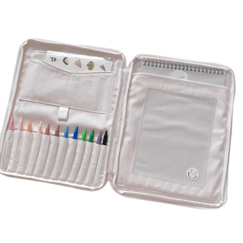 

Baby Drawing Tools Children's Canvas Brush Storage Bag Crayon Multi-Functional Capacity Learning Education Drawing Toys