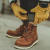 Vintage Men Boots Lace-Up Genuine Leather Boots Wing Men Handmade Work Travel Wedding Ankle Boots Casual Fashion Boots ► Photo 1/6