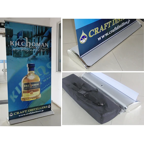 

quality broad 100X200CM roll up banner, wide base aluminum Pull up banner (free printing), Custom printing banner