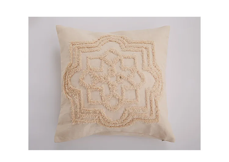 Waliicorners Geometric lumbar pillow cover backrest Moroccan fringed pillowcase cotton tufted cushion cover 17 20191206_104610_060