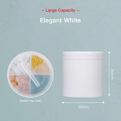 Waterproof Weekly Pill Organizer - Large Capacity Medicine and Vitamin Storage (1 L white box)