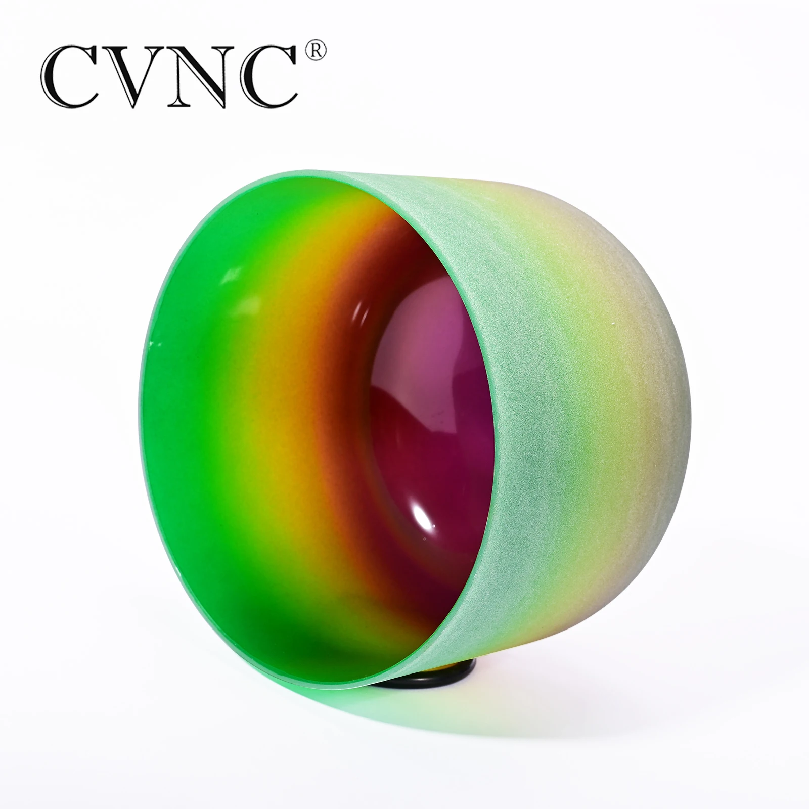 

CVNC 8/10/12" Note F Heart Chakra Frosted Quartz Crystal Singing Bowl with Inside Rainbow Color