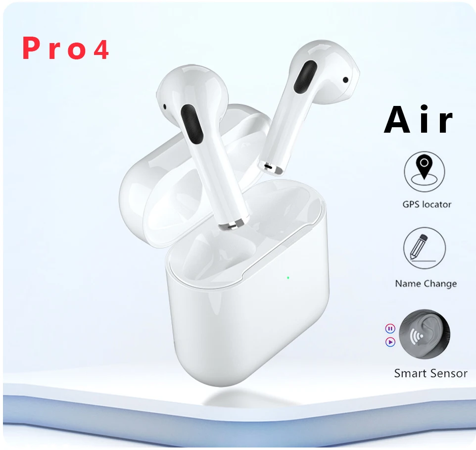 

Newest Mini Pro 4 TWS Airpodering In ear Blutooth Earphone Mini Wireless Headset Stereo Earbuds Elari PK i9000 tws Air 3 pro