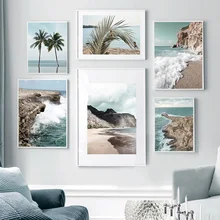Coconut Ocean Beach Surge Sky Palm Wall Art Canvas Painting Nordic Posters And Prints Wall Pictures For Living Room Home Decor