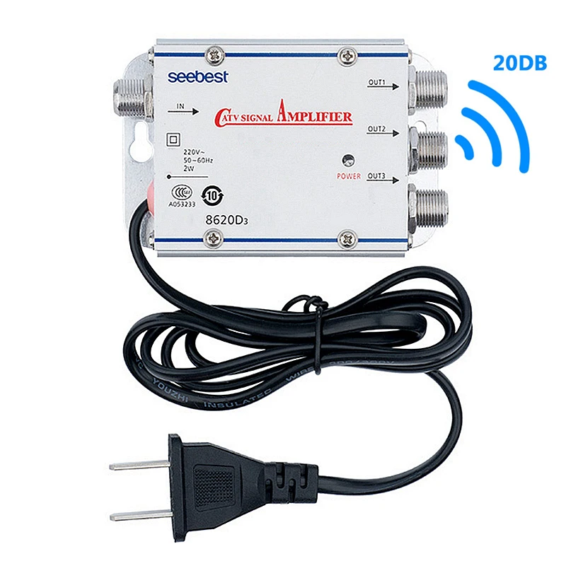 Регулируемый 1 в 2 из кабельное телевидение усилитель распределитель 20dB цифровой