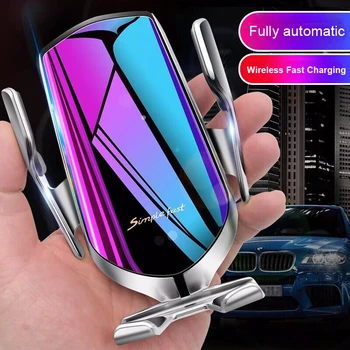 

Fast 10W Qi Quick Wireless Automatic Clamping Car Charger Mount Infrared Sensor Car Charging Air Vent Mobile Phone Holder Stand