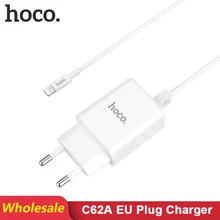 HOCO C62A 10 шт./лот 5 в 2.1A USB зарядное устройство для iPhone 11 Xs Max ЕС вилка настенное зарядное устройство адаптер для samsung Xiaomi huawei