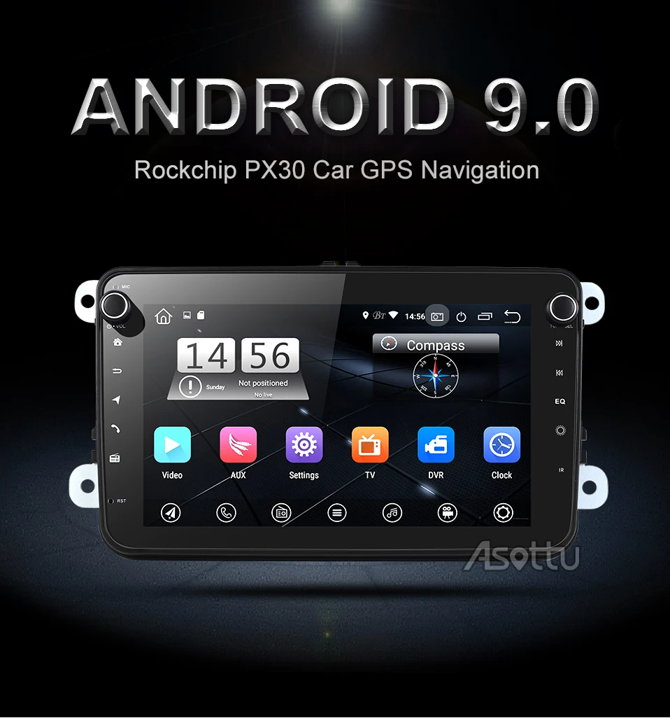 Best Asottu android 9.0 PX30 car dvd gps navigation for skoda for vw golf 6 7 polo tiguan passat b6  b5 gps player car 0