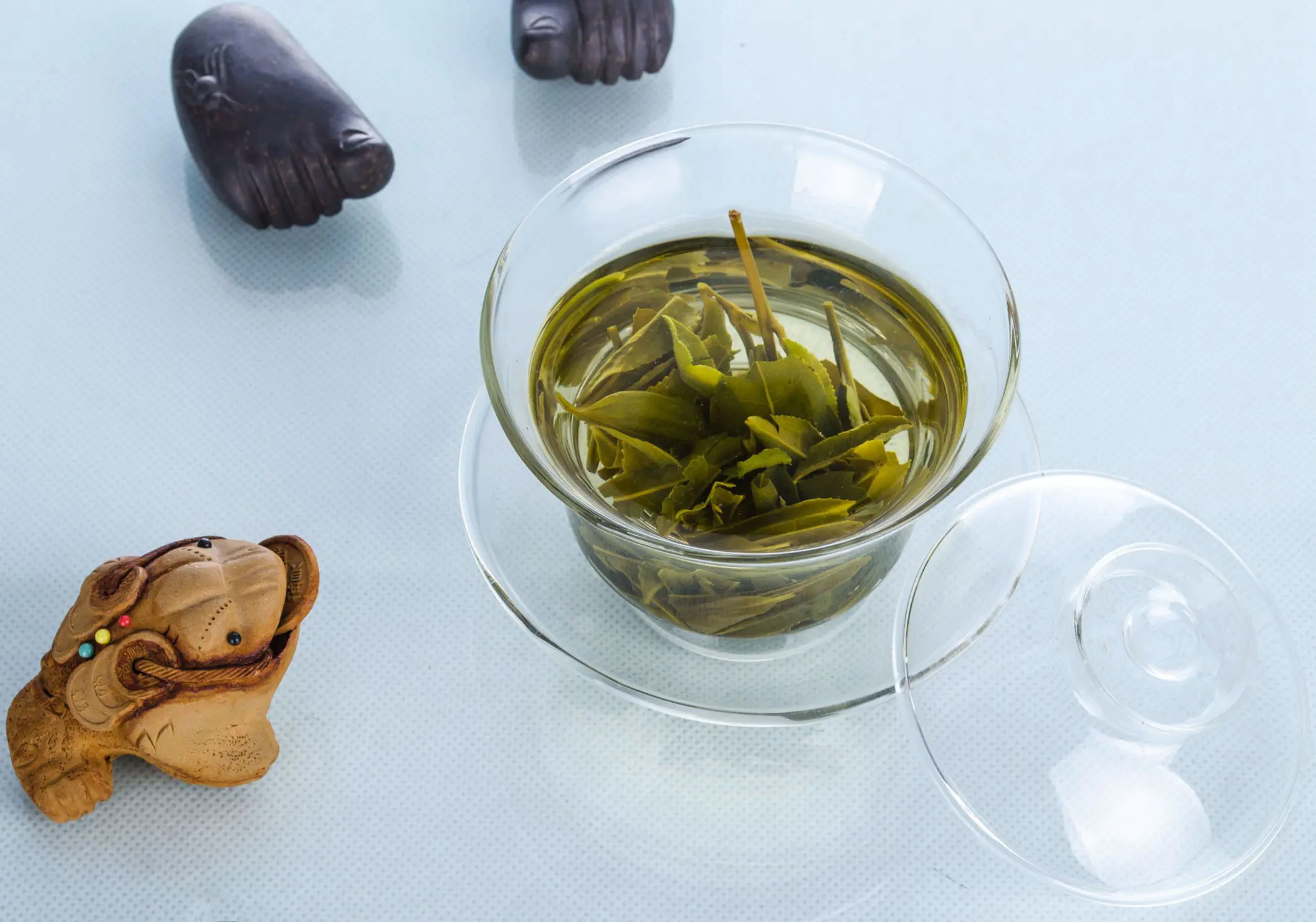 1x 10in1 Kung fu Glass Tea Set-Heat-Resisting Glass Gaiwan Tea Pot + Strainer + Pitcher Chahai +6 CoffeeTea Cups Bamboo Tray