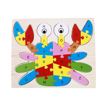 

Baby Kids Toy 3D Wooden 26 Letters Puzzle Educational Toys Cartoon Animals Jigsaw For Children Gifts