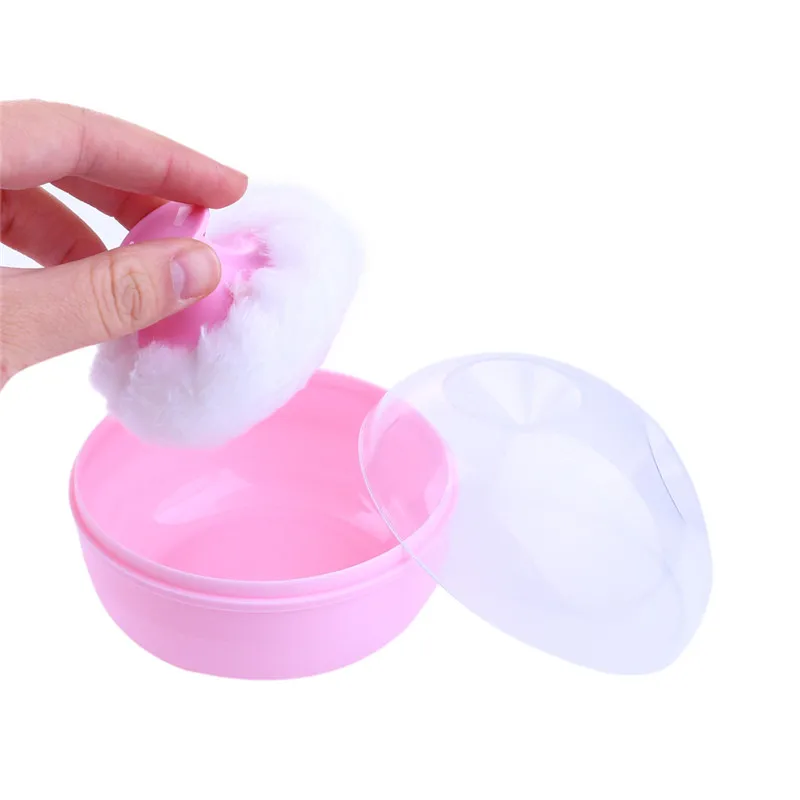 Powder box With puff talcum powder box baby puff portable newborn loaded hazelnut powder empty box #4AA6 (10)