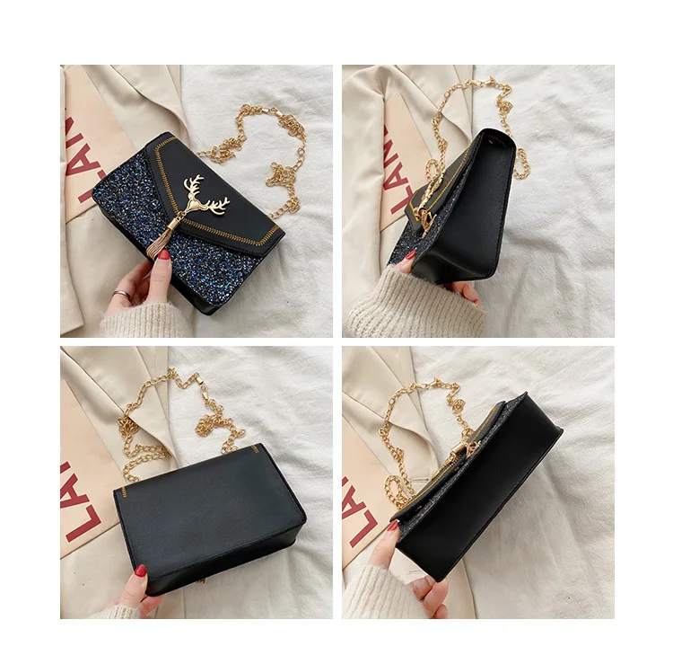 2021 Reindeer Women Handbags Deer Christmas Style Clutch Woman Purse Evening Handbags Shoulder Wedding Dinner Crossbody Bag