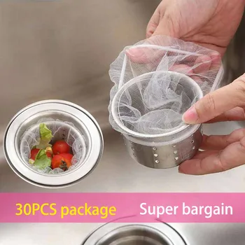 

Newest 30pcs Sink Filter Mesh Kitchen Trash Bag Prevent The Sink From Clogging Filter Bag For Bathroom Strainer Rubbish Bag