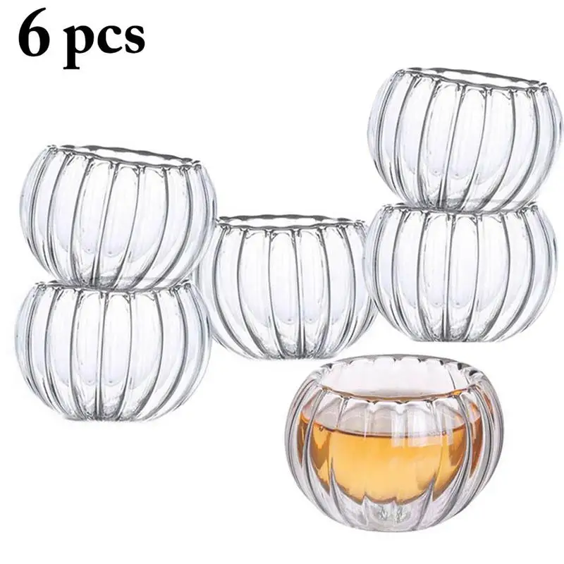 Kapmore 6pcs/set Heat-Resistant Glass Cups Creative Double Wall Insulated Tea Cup Espresso Shot Drinking Utensils | Дом и сад