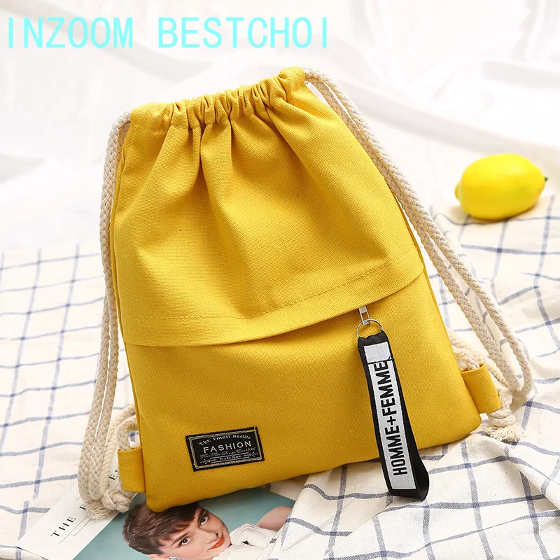 Jual Canvas Drawstring Bag Women Small 
