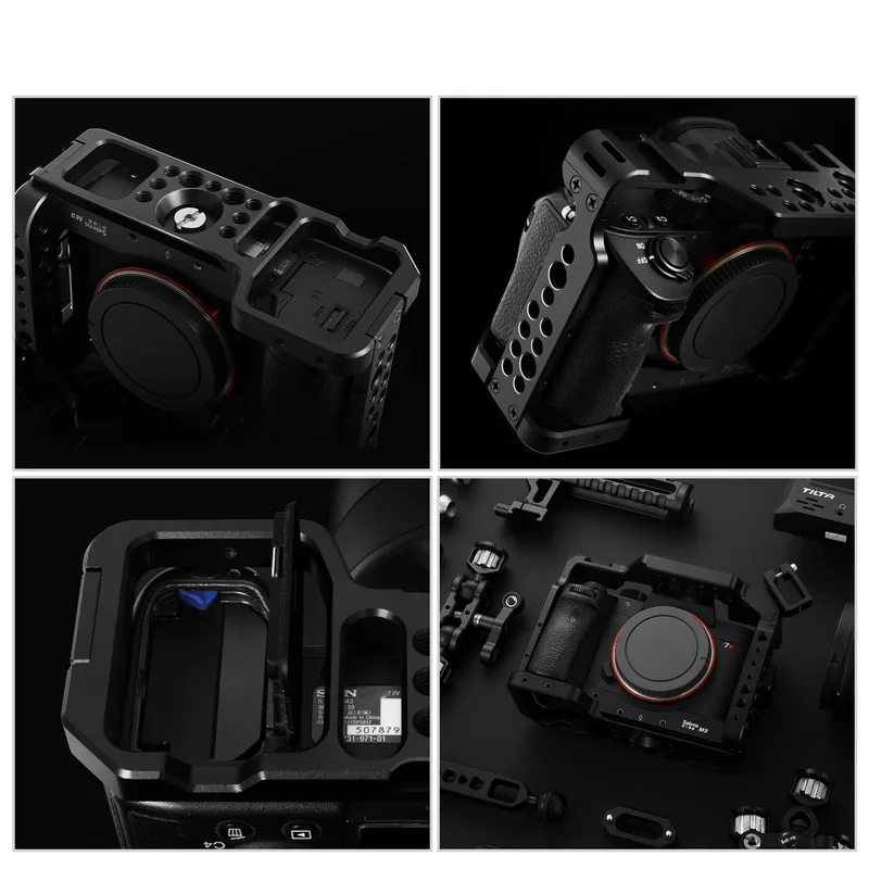 Superior de Alumínio do Aperto Fria da Sapata de A7iii Equipamento da Gaiola da Câmera para A7iii A7m3 com Punho Montagem Pearwood A7iii A7r3 A7m3 - Image 6