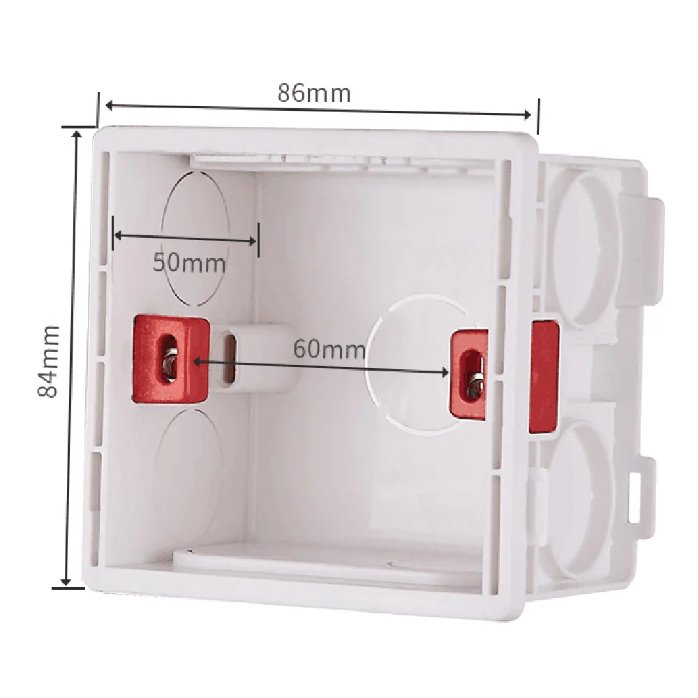 Mounting Box for 86*86mm Wall Switch and Socket Wallpad Cassette Universal White Wall Back Junction Box 86 type switch box wall socket box