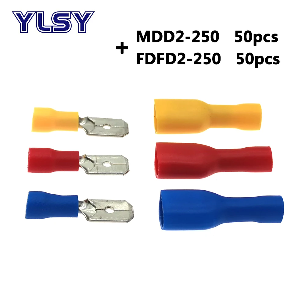 100 шт. 6 3 мм женская модель мужская FDD/FDFD/фотоэлемент разъем 16 14AWG 1 5 2 мм2|Терминалы| |