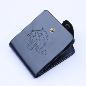 

High Quality Wallet Men Hasp Leather Standard Animal Prints Wolf Business Bifold Credit Card Holder Coin Purse Mini Pockets 816