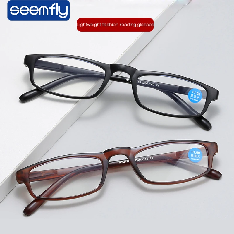 Seemfly Anti Bluerray Reading Glasses Men Women Comfortable Small