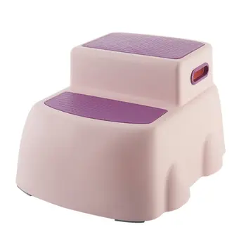 

Children's double height step stool, toddler's stool, suitable for potty training in the bathroom