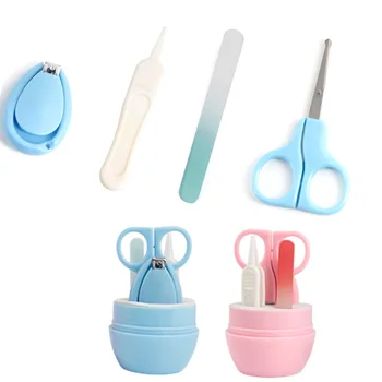 

4pcs Baby Nail Care Set Baby Healthcare Kits Infant Finger Trimmer Scissors Nail Clippers Storage Box for Travel