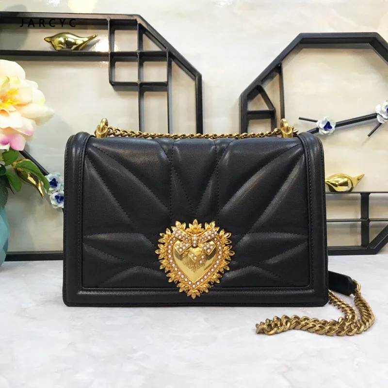 

Ladies Metal Love Heart Fashion Pattern Chain Shoulder Crossbody Bags High Quality Women Leather Handbags Clutch Evening Bags