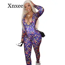 Fire Print Sexy Jumpsuit Rave Festival Bodycon Rompers Streetwear One Piece Outfit Long Sleeve Body Overalls For Women Deep V Fire Print Sexy Jumpsuit Rave Festival Bodycon Rompers Streetwear One Piece Outfit Long Sleeve Body Overalls For Women Deep V