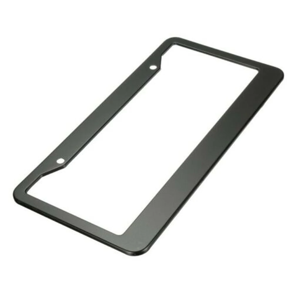 2pcs Black Aluminum Alloy Car License Plate Frame fit for America Canada License Plates Tag Cover with Screw Caps